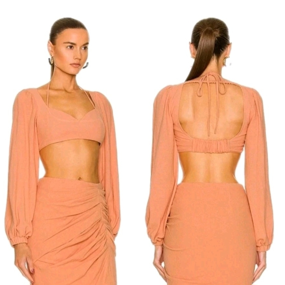 Jonathan Simkai Enya Crop‎ Top in Sorbet Peach Size 0